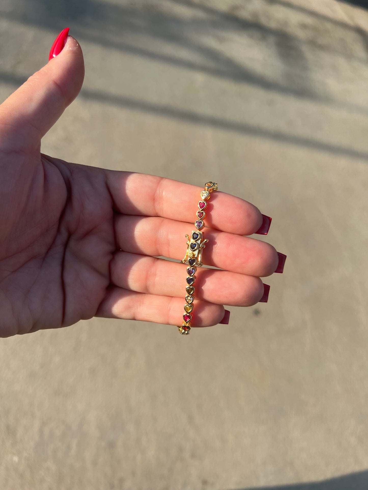 Multi Heart Tennis Bracelet