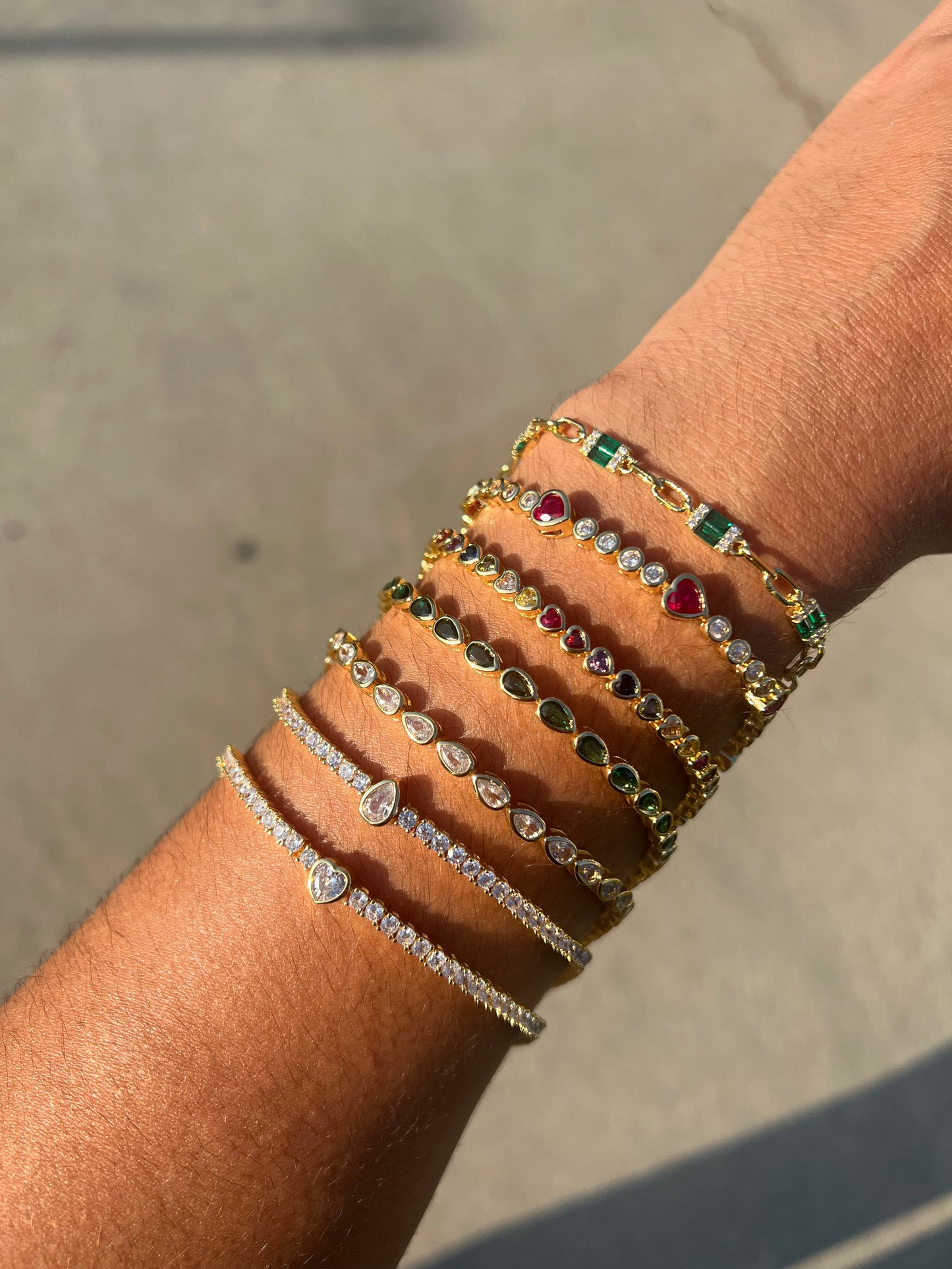 Multi Heart Tennis Bracelet